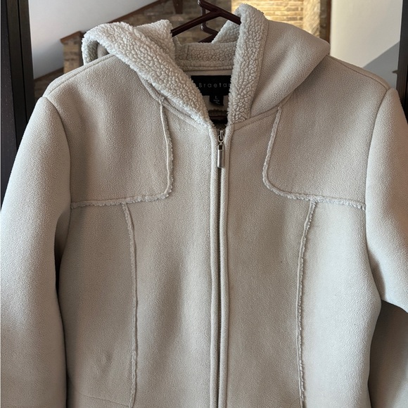 Breatan Shearling Lined Hooded Coat ‘00s - Picture 2 of 6